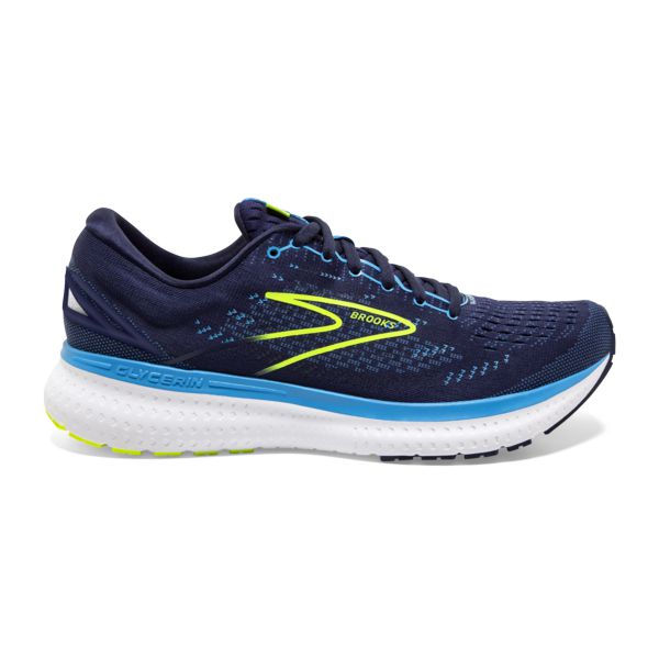 Brooks Road Running Shoes Factory Outlet Delhi - Glycerin 19 Mens Navy /  Blue / Yellow